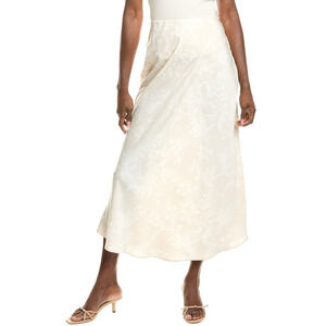 Vince Camuto Women Printed Midi Slip Skirt Birch Beige Size XS